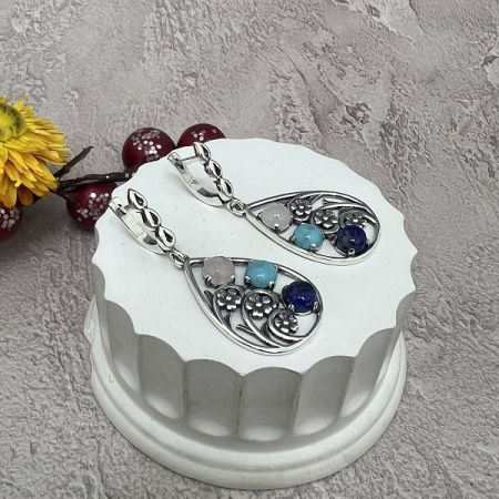 Серебряные серьги Карамель